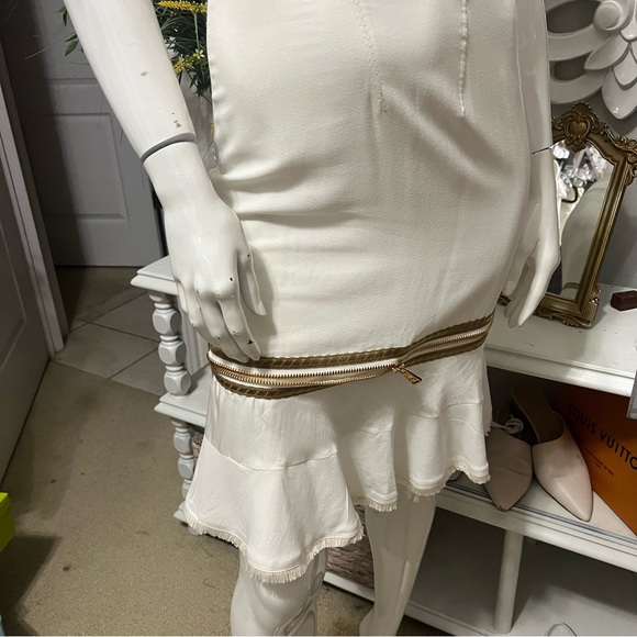 $1650 Roberto Cavalli Ivory & Gold Woven Dress 38 - Picture 16 of 16